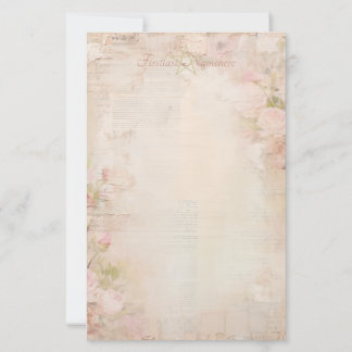 Erstellen Sie Ihre eigenen Vintage Soft Pink Roses Briefpapier