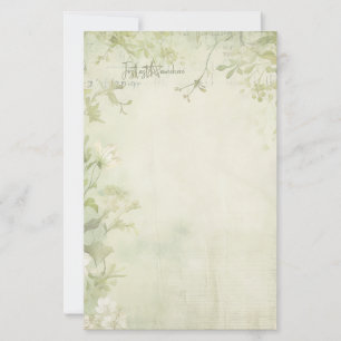 Erstellen Sie Ihre eigenen Vintage-Weiße-Teerosen- Briefpapier