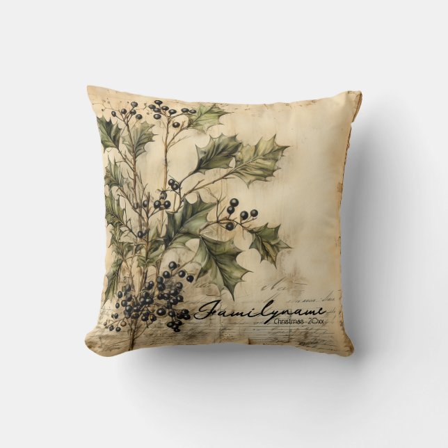 Erstellen Sie Ihre eigenen Vintagen Dunkelwinterbe Kissen (Vorderseite)