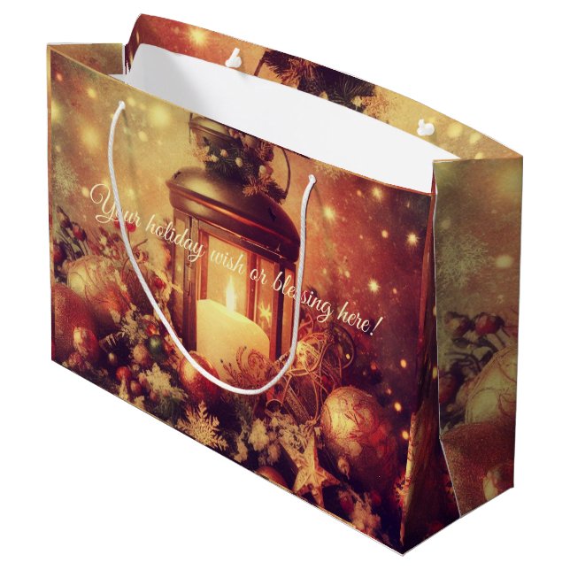 Erstellen Sie Ihre eigenen warmen Weihnachtsschlan Große Geschenktüte (Rückseite Schrägansicht)