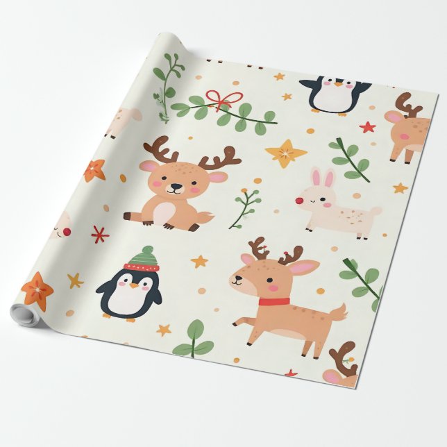 Erstellen Sie Ihre eigenen Weihnachten Kawaii Crit Geschenkpapier (Ungerollt)