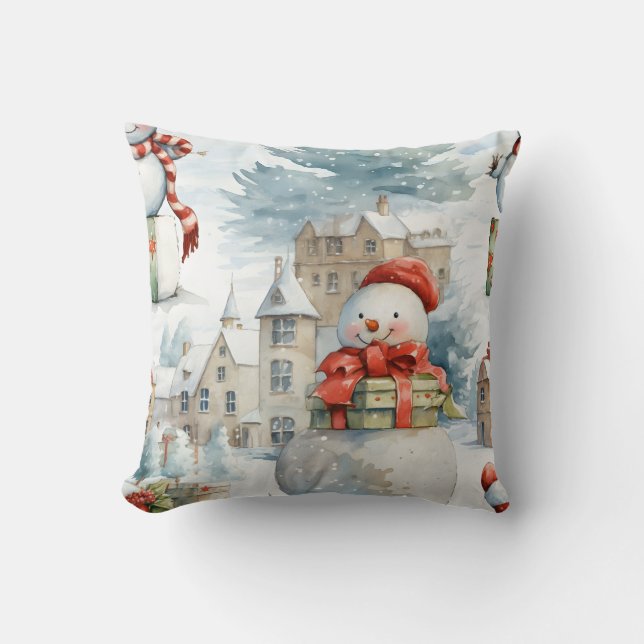 Erstellen Sie Ihre eigenen Winterschneemänner Kissen (Vorderseite)