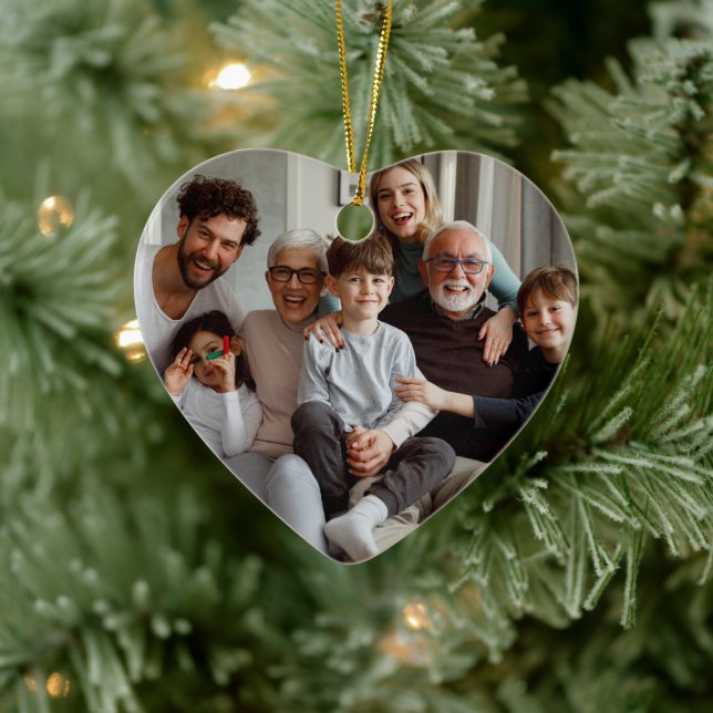 Erstellen Sie Ihre eigenen zweiseitigen Fotos Keramik Ornament (Baum)
