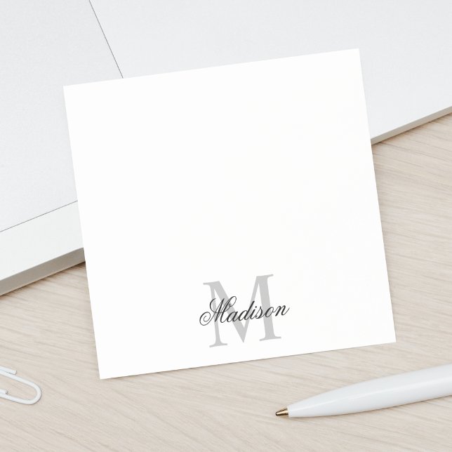 Erstellen Sie Ihre Individuelle Name-Monogramm-Kal Post-it Klebezettel (This custom name monogram calligraphy post-it note is a stylish way to keep your notes organized)