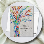 Erstellen Sie Ihre Inspiration Postkarte<br><div class="desc">Diese dekorative Postkarte weist einen Mosaikbaum in Regenbogenfarben auf. Fügen Sie Ihr ausgewähltes inspirierendes Zitat oder Ihre Nachricht hinzu,  um es zu personalisieren. Sie können den Schriftart,  die Größe des Schriftartes und die Farbe des Schriftartes bearbeiten. Original Mosaik © Michele Davies.</div>