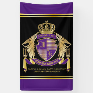 Erstellen Sie Ihre Wappen Lila Gold-Engel-Embleme Banner