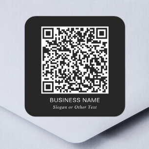 Erstellen Sie Ihre Website QR Code WerbeBlack Quadratischer Aufkleber