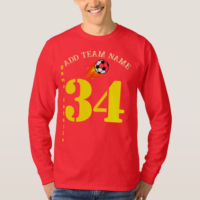 Erstellen Sie Ihren bevorzugten Teamnamen 34 Fußba T-Shirt (Vorderseite)