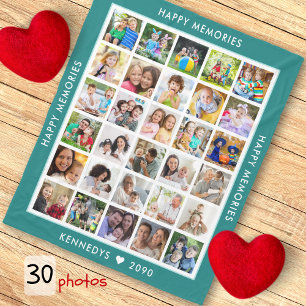 Erstellen Sie Ihren eigenen 30-Collage-Familiennam Fleecedecke