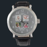 Erstellen Sie Ihren eigenen 4-Collage-Familienname Armbanduhr<br><div class="desc">Erstellen Sie Ihre eigene Collage-Uhr mit 4 Ihrer Lieblingsbilder. Die Foto-Rahmenuhr hilft Ihnen, Ihre besonderen Momente zu schätzen und macht auch Eltern, Großeltern und Freunden ein wohlüberlegtes Geschenk. Die personalisierte Armbanduhr mit Fotos macht sie zu einem perfekten Geschenk für jeden Anlaß. Personalisieren mit Familienname und feststehendem Datum. Das Zitat "Family...</div>