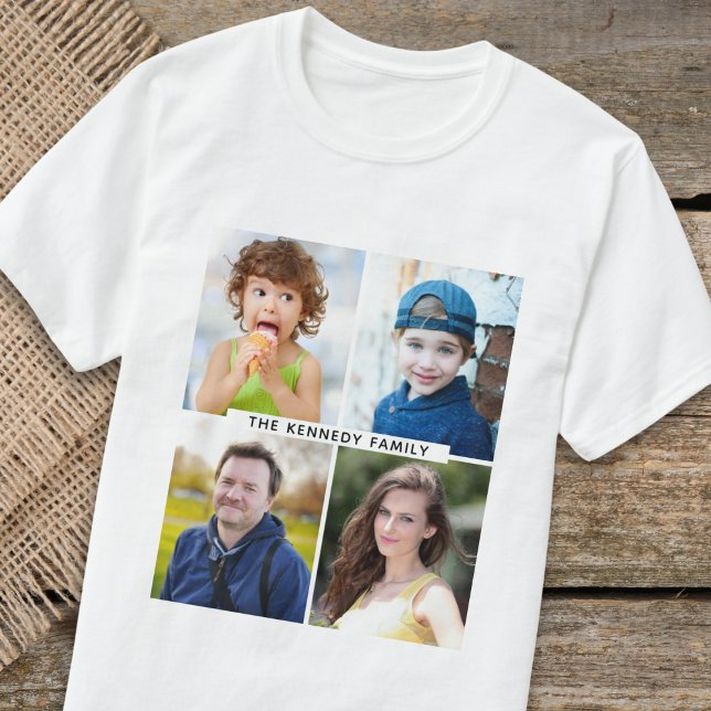 Erstellen Sie Ihren eigenen 4-Collage-Familienname T-Shirt (Von Creator hochgeladen)
