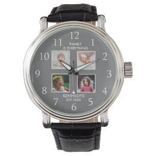 Erstellen Sie Ihren eigenen 4-Foto Collage Familie Armbanduhr