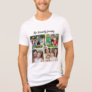 Erstellen Sie Ihren eigenen 4 Foto Collage Familie Tri-Blend Shirt