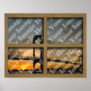 Erstellen Sie Ihren eigenen 4-poligen Braunen Holz Poster