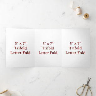 Erstellen Sie Ihren eigenen 5" x 7" Trifold-Letter Dreifach Gefaltete Ankündigung