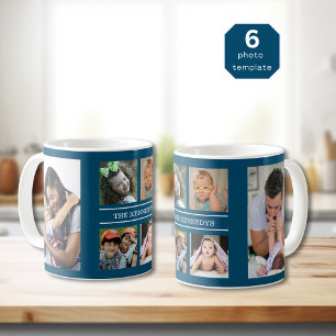 Erstellen Sie Ihren eigenen 6-Collage-Familienname Kaffeetasse