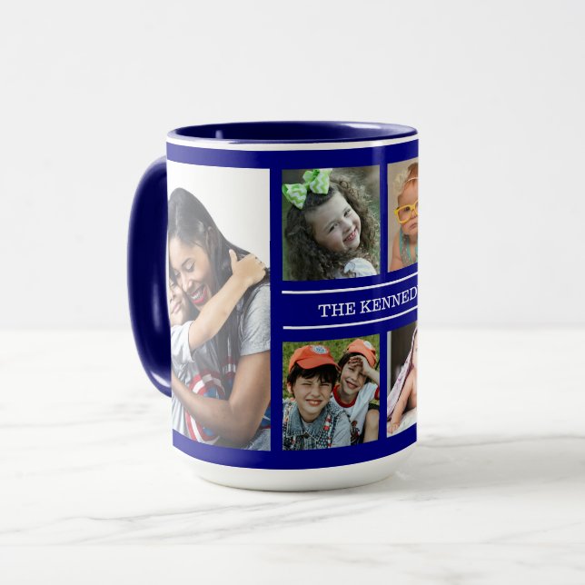 Erstellen Sie Ihren eigenen 6-Collage-Familienname Tasse (Vorderseite Links)