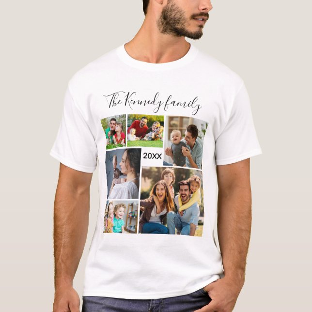 Erstellen Sie Ihren eigenen 6 Foto Collage Familie T-Shirt (Vorderseite)