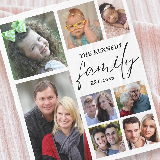 Erstellen Sie Ihren eigenen 8-Collage-Familienname Fleecedecke (Von Creator hochgeladen)
