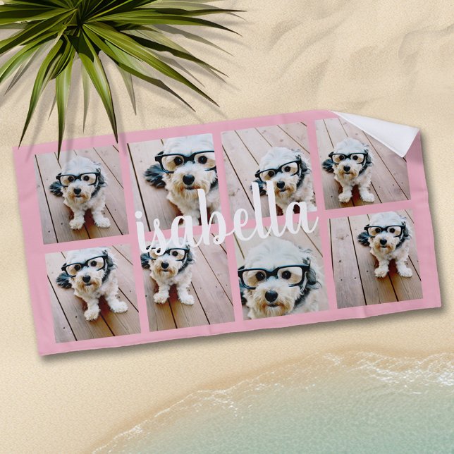Erstellen Sie Ihren eigenen 8-Individuelle Name Co Strandtuch (Personalized Beach Towel - Add Photos and Text)