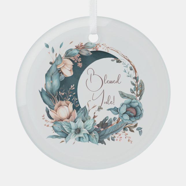 Erstellen Sie Ihren eigenen Aquamarinen und pfirsi Ornament Aus Glas (Vorderseite)