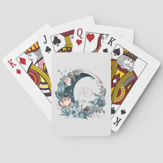 Erstellen Sie Ihren eigenen Aquamarinen und pfirsi Spielkarten (Rückseite)