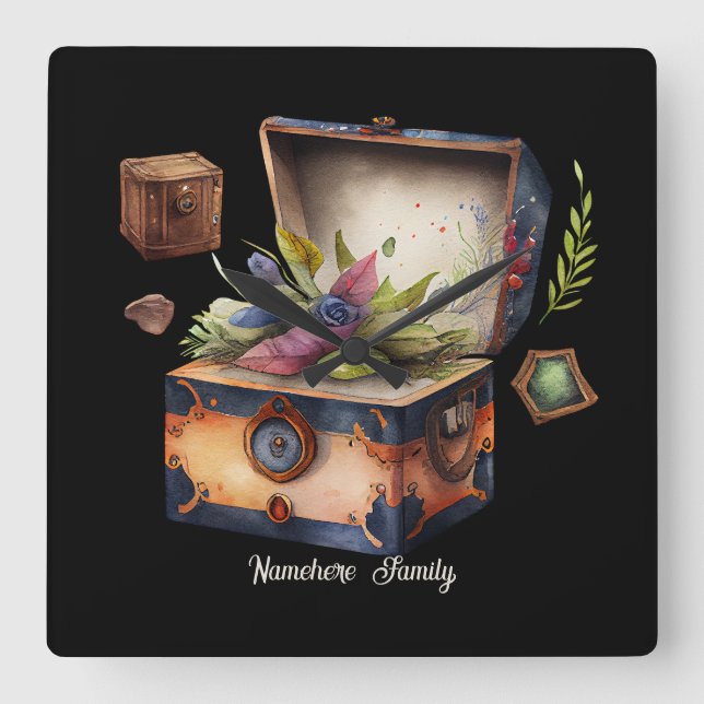 Erstellen Sie Ihren eigenen Besten Schatz Quadratische Wanduhr (Vorderseite)