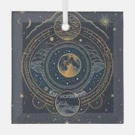 Erstellen Sie Ihren eigenen Blue & Gold Celestial  Ornament Aus Glas