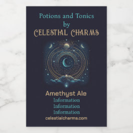 Erstellen Sie Ihren eigenen Blue & Gold Celestial  Weinetikett