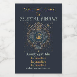 Erstellen Sie Ihren eigenen Blue & Gold Celestial  Weinetikett