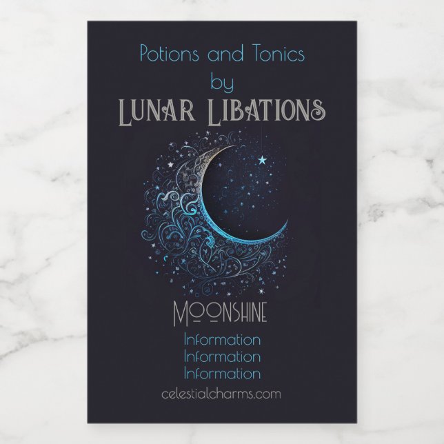 Erstellen Sie Ihren eigenen Blue & Gold Filigreon  Weinetikett (Einzelnes Label)