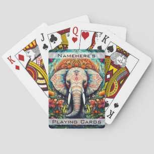 Erstellen Sie Ihren eigenen Blumenelephant Mandala Spielkarten