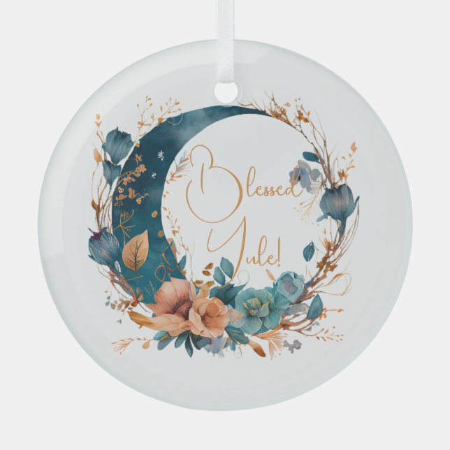Erstellen Sie Ihren eigenen Boho Aquamarin & Peach Ornament Aus Glas (Vorderseite)