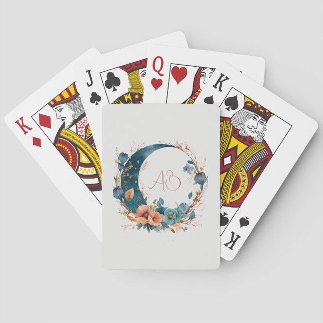 Erstellen Sie Ihren eigenen Boho Aquamarin & Peach Spielkarten (Rückseite)