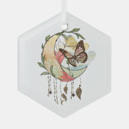 Erstellen Sie Ihren eigenen Boho Butterfly Moon Dr Ornament Aus Glas