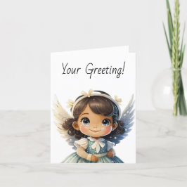 Erstellen Sie Ihren eigenen Brünetten Girl Weihnac Feiertagskarte