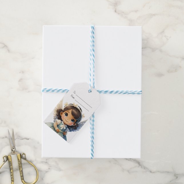 Erstellen Sie Ihren eigenen Brünetten Girl Weihnac Geschenkanhänger (Mit Garn)