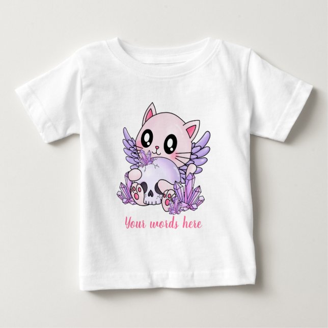 Erstellen Sie Ihren eigenen Chibi Skull & Kitten Baby T-shirt (Vorderseite)