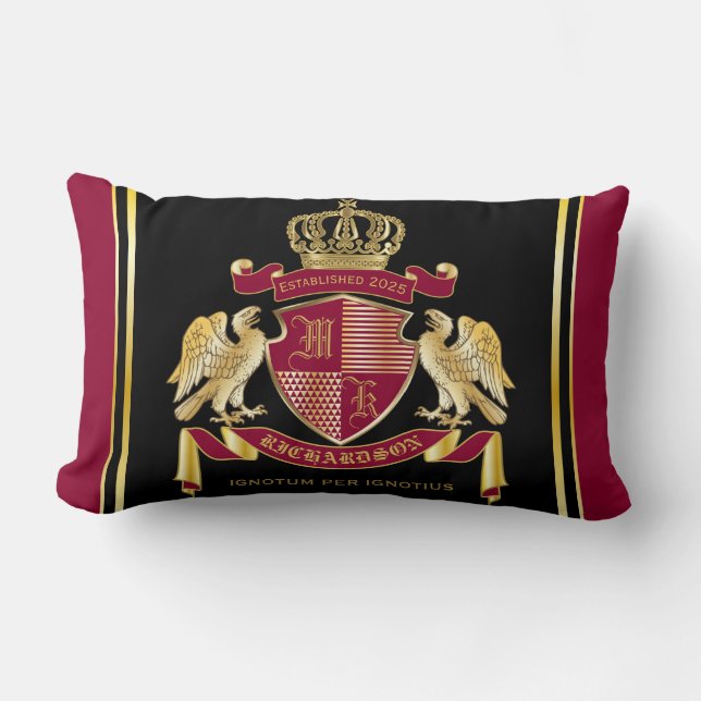 Erstellen Sie Ihren eigenen Coat des Arms Red Gold Lendenkissen (Vorderseite)