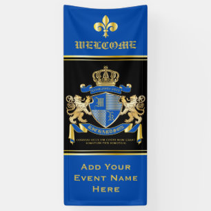 Erstellen Sie Ihren eigenen Coat von Arms Blue Gol Banner