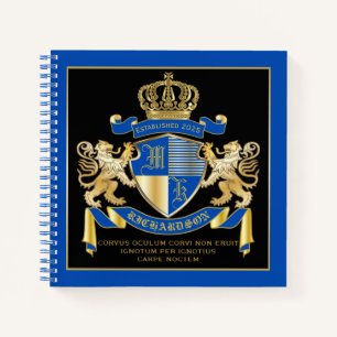 Erstellen Sie Ihren eigenen Coat von Arms Blue Gol Notizbuch
