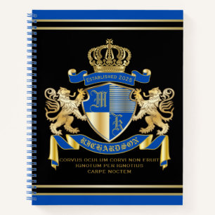 Erstellen Sie Ihren eigenen Coat von Arms Blue Gol Notizbuch