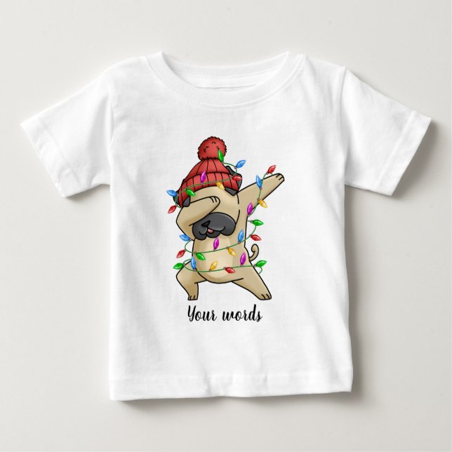 Erstellen Sie Ihren eigenen Dabbing Weihnachtsbull Baby T-shirt (Vorderseite)