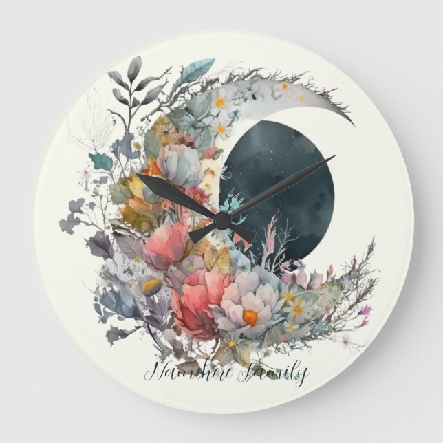 Erstellen Sie Ihren eigenen dunklen und hellen flo Große Wanduhr (Vorderseite)