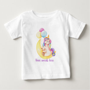 Erstellen Sie Ihren eigenen Einhornmonen Geburtsta Baby T-shirt