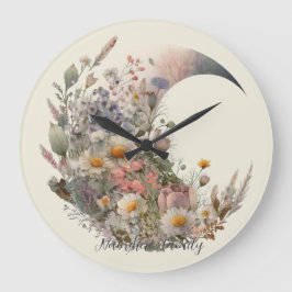 Erstellen Sie Ihren eigenen elysischen floralen Mo Große Wanduhr