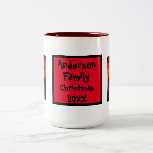 Erstellen Sie Ihren eigenen Familiennamen und Ihr  Zweifarbige Tasse (Mittel)