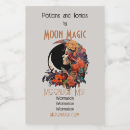 Erstellen Sie Ihren eigenen farbenfrohen Boho Moon Weinetikett