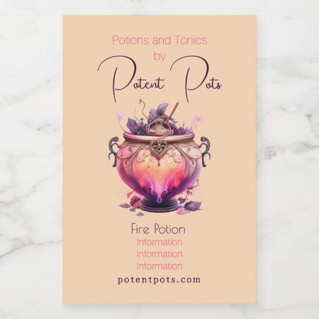 Erstellen Sie Ihren eigenen Feuertränk Kauldron Ap Lebensmitteletikett (Einzelnes Label)