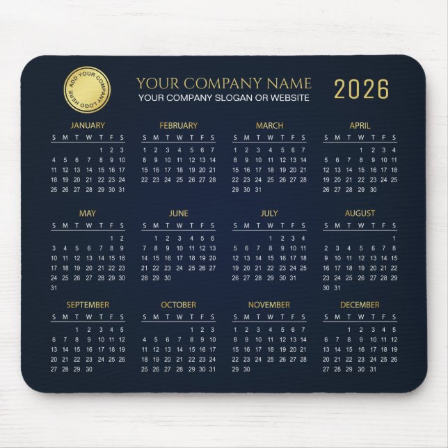 Erstellen Sie Ihren eigenen Firmenkalender 2026 |  Mousepad (Vorne)